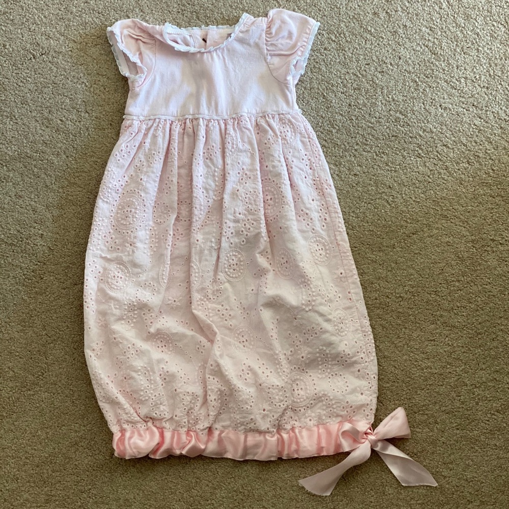 Lt Pink Belle Parish Baptism Dress 0-3 mos NWOT